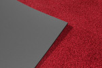 Detailansicht von Ober- und Untermaterial von Fußmatte ColourLine 134 rot 85 x 150 cm - Entrada