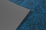 Detailansicht von Ober- und Untermaterial von Fußmatte KLASSIK Nylonfaser 711 blau meliert - Entrada
