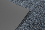 Detailansicht von Ober- und Untermaterial von Fußmatte KLASSIK Nylonfaser 647 grau meliert - Entrada
