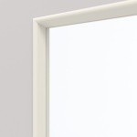 Detailansicht des Lichtausschnitts von GARANT Wohnungseingangstür U12188SD Lichtgrau GHK08 mit Lichtausschnitt LA-4 bandseitig
