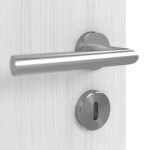 Detailansicht der Oberfläche von GARANT Doppelflügeltür Corona 830 Authentic Grigio CePaL mit Lichtausschnitt LA-4 mittig mit Zarge