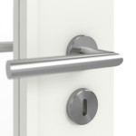 Detailansicht der Oberfläche von WESTAG Doppelflügeltür Sira Weiß ähnl. RAL 9003 Westalack Soft mit Lichtausschnitt LA-100 inkl. Zarge