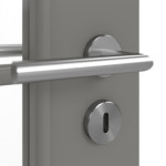 Detailansicht der Oberfläche von GARANT Doppelflügeltür inkl. Zarge Matt Staubgrau 7037 G-TEC mit Lichtausschnitt LA-2 Sprosse SP1