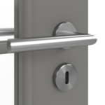 Detailansicht der Oberfläche von GARANT Doppelflügeltür inkl. Zarge Matt Staubgrau 7037 G-TEC mit Lichtausschnitt LA-2 Sprosse SP10