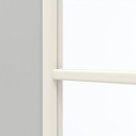 Detailansicht des Lichtausschnitts von GARANT Doppelflügeltür inkl. Zarge D92-60 Dove Grey Resopal mit Lichtausschnitt LA-5 bandseitig Sprosse SP10