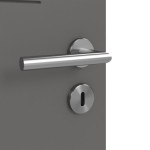 Detailansicht der Oberfläche von HÖRMANN Doppelflügeltür Groove 11 Staubgrau RAL 7037 Lack DesignLine mit Zarge