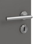 Detailansicht der Oberfläche von HÖRMANN Doppelflügeltür Groove 51 Staubgrau RAL 7037 Lack DesignLine mit Zarge