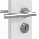 Detailansicht der Oberfläche von HÖRMANN Doppelflügeltür Rail 1 Eiche Weiß Duradecor DesignLine mit Zarge