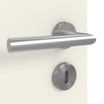 Detailansicht der Oberfläche von GARANT Doppelflügeltür Riva RI9 Weißlack mit Lichtausschnitt LA-4 bandseitig mit Zarge