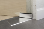 Bodentürschließer von Selina Motiv matt Glaspendeltür mit Oberlicht DORMA Mundus BTS Variante 7 - Erkelenz
