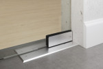 Bodentürschließer von Selina Motiv matt Glaspendeltür mit festem Seitenteil und Oberlicht DORMA Mundus BTS Variante 8 - Erkelenz
