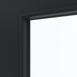 Detailansicht des Lichtausschnitts von Anthrazit RAL 7016 LA 24 mittig Mattlack Basic Innentür - Huga