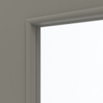 Detailansicht des Lichtausschnitts von Hygge Grau RAL 7037 LA 24 mittig Mattlack Basic Innentür - Huga