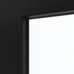 Detailansicht des Lichtausschnitts von Schwarz RAL 9005 LA 7 Mattlack Basic Innentür - Huga