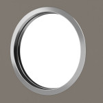 Detailansicht des Lichtausschnitts von Taupe RAL 7048 LA Bullauge Basic Lack Innentür - Huga