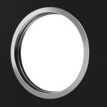 Detailansicht des Lichtausschnitts von Schwarz RAL 9005 LA Bullauge Mattlack Basic Innentür - Huga