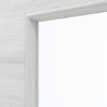 Detailansicht des Lichtausschnitts von GARANT Rauchschutztür Quer Authentic Grigio GCK08 mit Lichtausschnitt LA-10