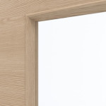 Detailansicht des Lichtausschnitts von GARANT Rauchschutztür Quer Authentic Achat GCK08 mit Lichtausschnitt LA-4 bandseitig
