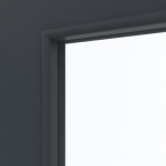 Detailansicht des Lichtausschnitts von Schiebetür Anthrazit RAL 7016 Lack LA 4 mittig Basic - Huga