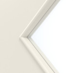 Detailansicht des Lichtausschnitts von Weiß ähnlich RAL 9010 LA 6 Raute Basic Lack Schiebetür - Huga