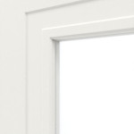 Detailansicht des Lichtausschnitts von LEBO Schiebetür Kopenhagen 10 Weißlack mit Lichtausschnitt 1 LA