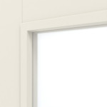 Detailansicht des Lichtausschnitts von Bretagne Typ 3001-LA Weißlack RAL 9010 Doppelflügel-Schiebetür - Westag