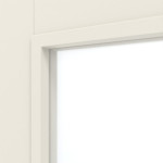Detailansicht des Lichtausschnitts von Bretagne Typ 3004-LA Weißlack RAL 9010 Doppelflügel-Schiebetür - Westag