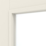Detailansicht des Lichtausschnitts von Bretagne Typ 3004-LA Sprosse 20 Weißlack RAL 9010 Doppelflügel-Schiebetür - Westag