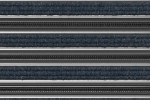 Detailaufnahme von Top-Ansicht von Aluprofilmatte KLASSIK Rips T06PP blau/grau / Minibürste MB01 schwarz - Entrada