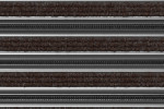 Detailaufnahme von Top-Ansicht von Aluprofilmatte KLASSIK Rips T08PP braun / Minibürste MB01 schwarz - Entrada