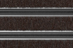 Detailaufnahme von Top-Ansicht von Aluprofilmatte ROYAL Rips T08PP braun / Minibürste MB01 schwarz - Entrada