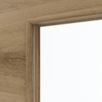 Detailansicht des Lichtausschnitts von HÖRMANN Doppelflügeltür Natureiche quer Duradecor ProLine mit Lichtausschnitt LA 11 mit Zarge