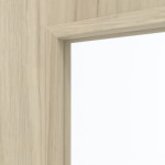 Detailansicht des Lichtausschnitts von Doppelflügeltür Basic Eiche Bernstein 4.18 mit Lichtausschnitt mit Zarge
