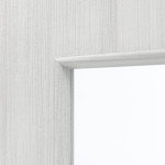 Detailansicht des Lichtausschnitts von GARANT Doppelflügeltür Corona 832 Authentic Grigio CePaL mit Lichtausschnitt LA-4 mittig mit Zarge