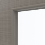 Detailansicht des Lichtausschnitts von LEBO Doppelflügeltür Cotton Like Taupe Versio mit Lichtausschnitt LA 11 inkl. Zarge
