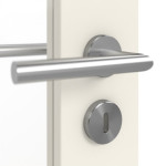Detailansicht der Oberfläche von GARANT Zimmertür Sylt Weißlack 9010 CePaL mit Lichtausschnitt STL3/2