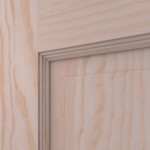 Detailansicht der Fräsung von Doppelflügeltür TE-2 Kiefer astarm Massivholz mit Zarge