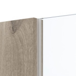 Detailansicht des Lichtausschnitts von HÖRMANN Schiebetür Pure 1 Nordeiche Duradecor DesignLine mit Lichtausschnitt Schlossseite
