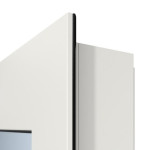 Detailansicht der Kante vonTECKENTRUP Innentür-Set Aluminium Rohrrahmentür T30 FireStop ADS90 Schüco mit Lichtausschnitt LA-02 inkl. Blockzarge