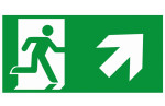 Notausgangschild Treppe rauf rechts - Südmetall