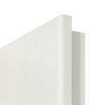 Detailansicht der runden Kante von GARANT Wohnungseingangstür Weiß Struktur Premium CePaL mit Lichtausschnitt LA-4 bandseitig