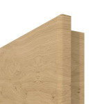 Detailansicht der runden Kante von GARANT Wohnungseingangstür Quer Authentic Asteiche CePaL mit Lichtausschnitt LA-8