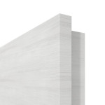 Detailansicht der eckigen Kante von GARANT Brandschutztür T30 Quer Authentic Grigio GCK08 mit Lichtausschnitt LA-6
