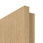 Detailansicht der eckigen Kante von GARANT Wohnungseingangstür Authentic Asteiche GCK08 mit Lichtausschnitt LA-4 bandseitig