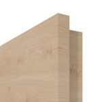 Detailansicht der eckigen Kante von GARANT Wohnungseingangstür Quer Authentic Achat GCK08 mit Lichtausschnitt LA-4 bandseitig