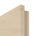 Detailansicht der eckigen Kante von GARANT Wohnungseingangstür Quer Authentic Sand GCK08 mit Lichtausschnitt LA-4 schlossseitig