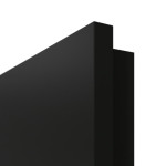 Detailansicht der eckigen Kante von GARANT Schallschutztür 0901-60 Black Resopal mit Lichtausschnitt LA-2