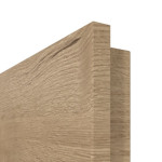 Detailansicht der Premiumkante von GARANT Wohnungseingangstür Quer Authentic Risseiche CePaL mit Lichtausschnitt LA-4 bandseitig