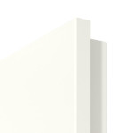 Detailansicht der Premiumkante von GARANT Wohnungseingangstür U11026SD Kristallweiß GHK08 mit Lichtausschnitt LA-4 bandseitig