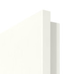 Detailansicht der Premiumkante von GARANT Wohnungseingangstür W1000ST3 Premium Weiß GHK08 mit Lichtausschnitt LA-4 bandseitig